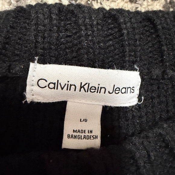 Calvin Klein Jeans Black Cable-Knit Crewneck Sweater - Picture 4 of 5